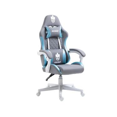 Imagem de CADEIRA GAMER PRISM - EG910 - CINZA COM AZUL - ESTRUTURA BRANCA - EVOLUT