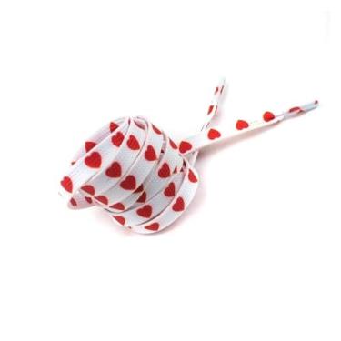 Imagem de Crianças Adulto Cadarços Sapato De Lona Amor Coração Cadarços Altos Laços Planos Tênis Cadarço(Color:White,Size:160cm)
