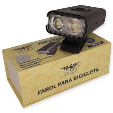 Imagem de FAROL BICICLETA 600 LUMES COM POWER BANK E VISOR BATERIA ALUMINIO RECARREGAVEL USB