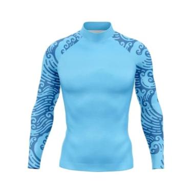 Imagem de Camiseta masculina Rash Guard de manga comprida para natação com proteção UV FPS de secagem rápida, Tclf-0119, P