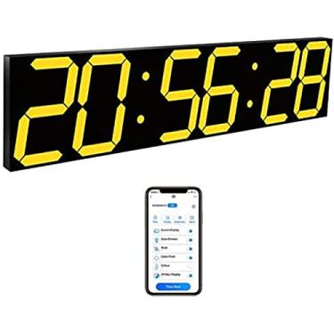 Imagem de Relógio de parede digital LED - controle WiFi via Internet, cronômetro integrado, contagem regressiva, alarmes, temperatura, memória de desligamento, ideal para home office, cozinha, academi