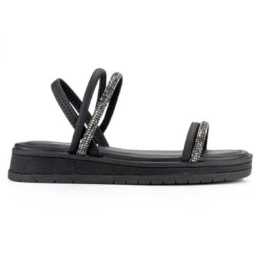 Imagem de Sandália Feminina Dakota Flatform Tiras Brilhantes Preto 36