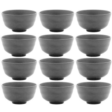 Imagem de Conjunto 12 Bowls Melamina Lyor Tóquio Preto Oriental 450ml