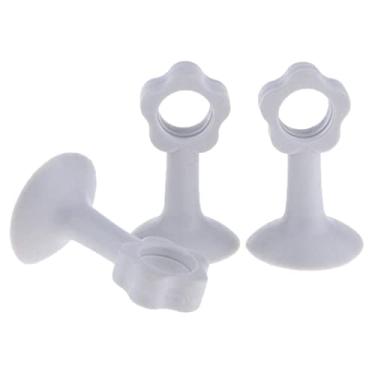 Imagem de Maçaneta de porta de silicone almofada de choque parede ou protetor de ruído pacote com 3 peças - design, absorve ruído de vibração - material, fácil de instalar - adequado para casa, cinza