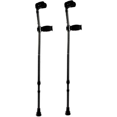 Imagem de Muletas dobráveis ​​de fibra de carbono, muletas de antebraço ajustáveis, muletas de alumínio leves, para adultos e adolescentes, 2 contagens
