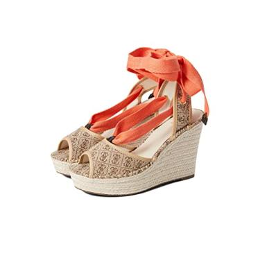 Imagem de GUESS Sandália feminina Halona Wedge, Bege/marrom claro, 38