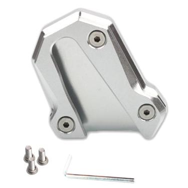 Imagem de DFFMQSJ Compatível com Ho&nda Gold Wing 1800 GL1800 Suporte de motocicleta Suporte lateral de extensão de liga de alumínio Suporte de motocicleta Placa de extensão para pés (prata)