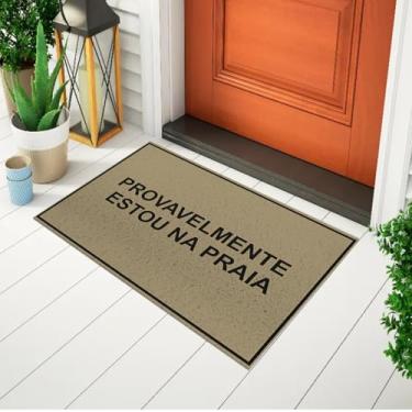 Imagem de Tapete Capacho Divertido Para Porta Com Frase - Provavelmente Estou na Praia Ca227