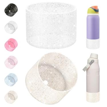 Imagem de UBEEKOO 2 peças de bota de silicone para garrafa de água de aço inoxidável Owala 947 ml FreeSip, Twist and Flip, capa de manga para Stanley IceFlow 1,020 g, proteção inferior antiderrapante para