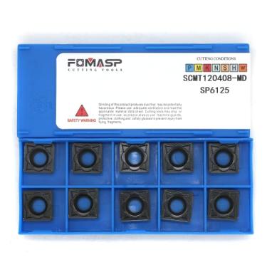 Imagem de FomaSP SCMT432 / SCMT120408-PM de inserções de carboneto CNC para ferramentas de corte de torneamento de aço, o disjuntor de cavacos "PM" serve para corte de metal semiacabamento, 10 peças.