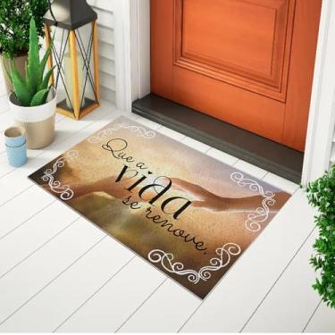 Imagem de Tapete Capacho De Porta Divertido e Criativo Frase - Que A Vida Se Renove Ca608