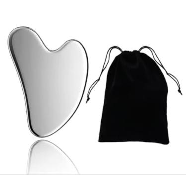 Imagem de Massageador Inox Facial Gua Sha Inox Facial para Massagem Lifting Drenagem Rosto - ARTHANICZ