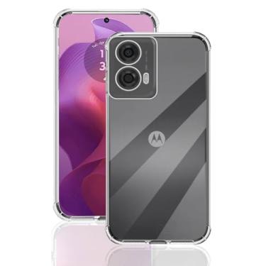 Imagem de Capa Capinha Com Bordas Anti Impacto Para Moto G24 Tela de 6,56 Polegadas (Bluepink)