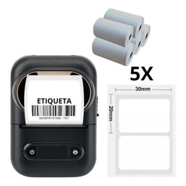 Imagem de Impressora Bluetooth Xd-210 + 5 Rolos Etiqueta Adesiva 30x20 - Xd Mega