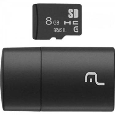 Imagem de Leitor De Cartão + Smartcard 8Gb Usb 2.0 Mc161 Multilaser