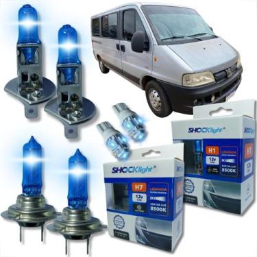 Imagem de Kit lâmpada shocklight super branca farol alto baixo e lanterna h1 h7 