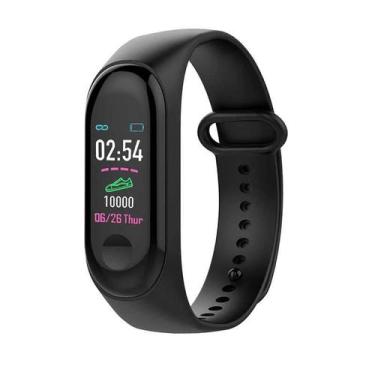 Imagem de Pulseira Inteligente Smart band M3 Monitor Cardíaco Relógio - Preto  -