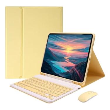 Imagem de Capa Para iPad Pro 11 e Teclado Bluetooth e Mouse 2018-2022 (Tartrazine, Teclado comum)