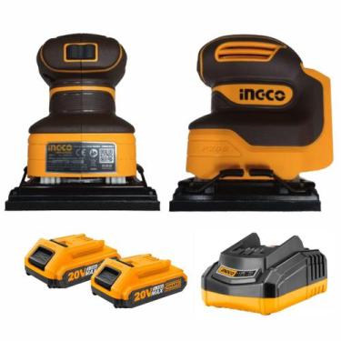 Imagem de Lixadeira Orbital 110x100 Com Duas Baterias e Carregador - INGCO, 110V