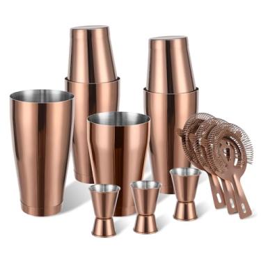 Imagem de Conjunto de coquetel Boston Shaker, kit de bartender, 12 peças, coqueteleira com coador, coqueteleira de martini, lata com 510 g e 800 ml, ferramenta profissional de barra de aço inoxidável para