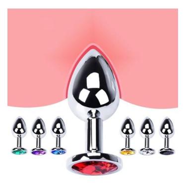 Imagem de Plug Anal P Aço Brilhante Sexy Import, Roxo