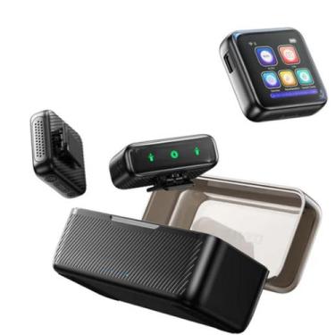 Imagem de Microfone de Lapela sem fio 3 em 1 com estojo de carregamento, Redução