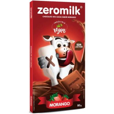 Imagem de Chocolate 40% Cacau Sabor Morango Vegano Zeromilk 80g - Tudo Zero Leit