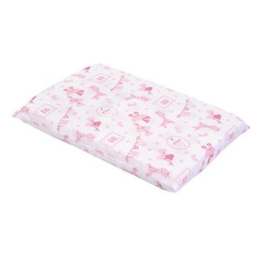 Imagem de Travesseiro Bebe Menina Espuma Antissufocante Rosa Girafa - Minasrey
