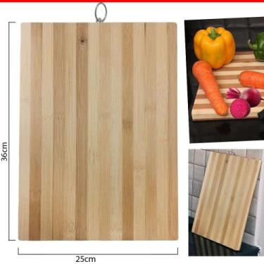 Imagem de Tábua de Churrasco Carne Cozinha Corte Bambu 36x25cm Legumes - Yazi