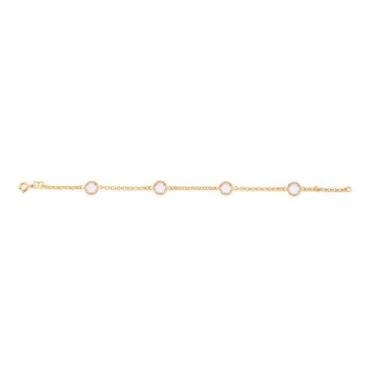 Imagem de Pulseira banhado ouro 3x 24k 18k e 22k feminina pedra elo português cr