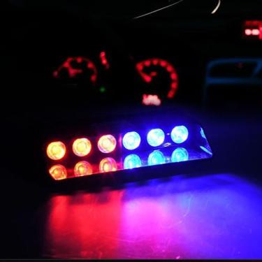 Imagem de Strobo Vermelho Azul Policia 6 Leds - Strobos Automotivos, Azul e verm