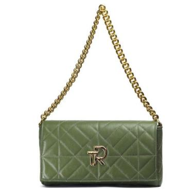 Imagem de Bolsa Mini Bag Luxo Feminina Couro Sandy Túlio Rossato Verde - Tulio R