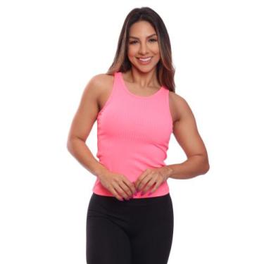 Imagem de Regata Nadador Canelada Feminina Lisa Blusa Blusinha Básica Treino Aca
