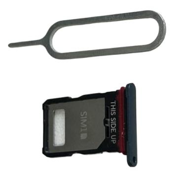 Imagem de zhxchzhi Suporte de bandeja de cartão SIM duplo OEM + pino de substituição para Motorola Edge 50 Fusion 5G Preto