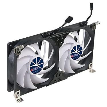 Imagem de TITAN - Ventoinha de refrigeração dupla de montagem em rack de 12V CC para ventilação de geladeira e grade de ventilação com controlador de velocidade (90 mm)