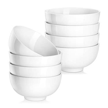 Imagem de MALACASA Conjunto de 8 tigelas pequenas, tigelas de sobremesa compactas de 400 ml, conjunto de tigelas de arroz, tigela de cerâmica para sorvete, sopa, cereal, acompanhamentos, lava-louças e