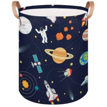 Imagem de Cesto de lavanderia, sistema solar, planeta, cesto de roupa suja dobrável, astronauta espacial, cesta de armazenamento leve, organizador de brinquedos, roupas sujas para faculdade, dormitório,