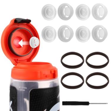 Imagem de 4 válvulas de borracha dispensadoras compatíveis com garrafa de água Gatorade, tampa de substituição de válvula de silicone para Gatorade GX 850 g e inserções de plástico, vedações e chave de fenda