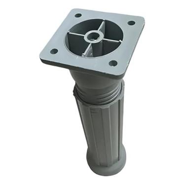 Imagem de Pé Para Moveis Regulável E De Plástico 4 Furos 100mm Cinza - Pé de Plá