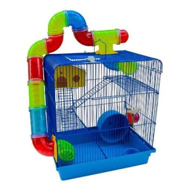 Imagem de Gaiola Hamster 3 Andares Azul - Jel Plast