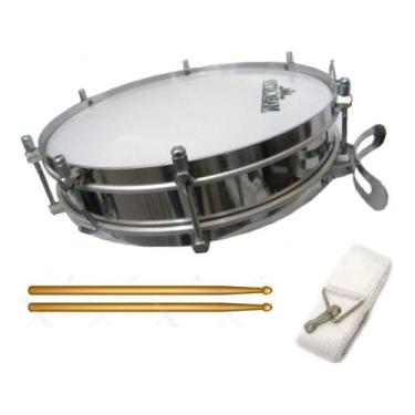 Imagem de Tarol marcatto inox 10 x 14" m201 kit baquetas e talabarte