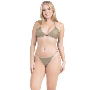 Imagem de Biquíni Cortininha Tela Crochê Calcinha Asa Delta Com Ajuste - HYPE MO