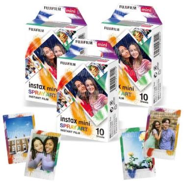 Imagem de Kit 30 Fotos Filme Instantâneo Fujifilm Spray Art Colorido Para Instax