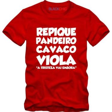 Imagem de Camiseta Samba Repique Pandeiro Cavaco Viola - BLACKCHIC, Vermelho, GG