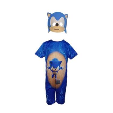 Imagem de Fantasia Roupa Infantil Sonic Com Máscara - Bililika, Azul, PP
