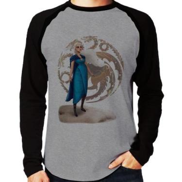 Imagem de Camiseta Raglan Daenerys Targaryen Art Manga Longa - Foca na Moda, Cin