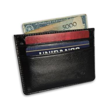 Imagem de Carteira Slim Couro 16-R Raffai Couros, Preto