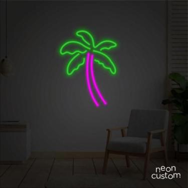 Imagem de painel letreiro led Neon Coqueiro decoracao festa bar - Neon Custom, M