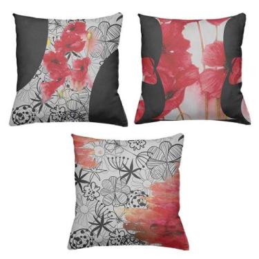 Imagem de Kit 3 Almofadas Decorativas Floral - Deluzz