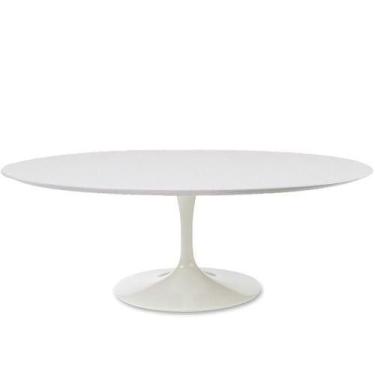 Imagem de Mesa Saarinen Oval 235x122 cm Madeira Base Branca - Eero Saarinen, Lac
